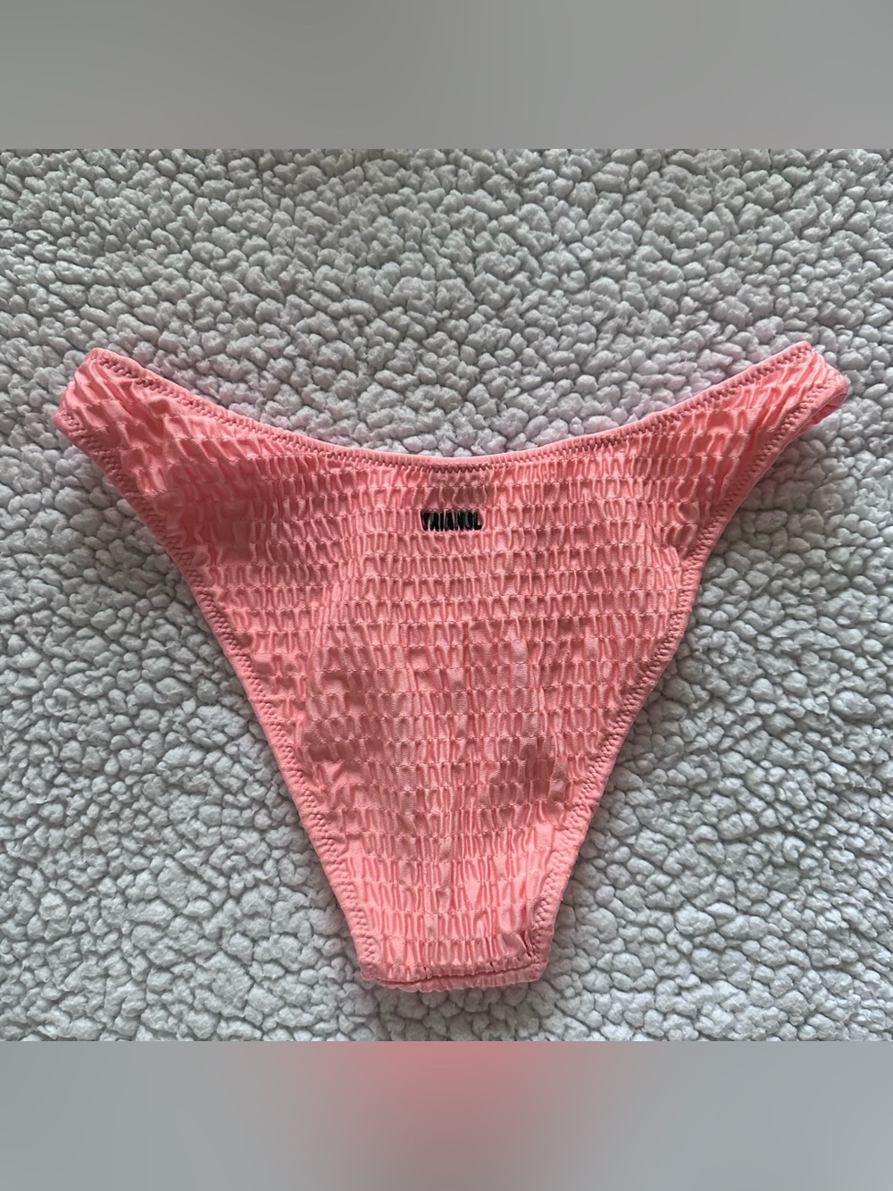 TRIANGL bikini set peach pink crinkle texture cheeky cut adjustable straps S - Picture 7 of 13